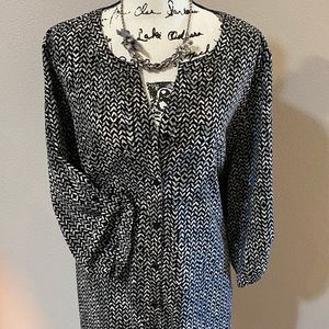 Black and white blouse